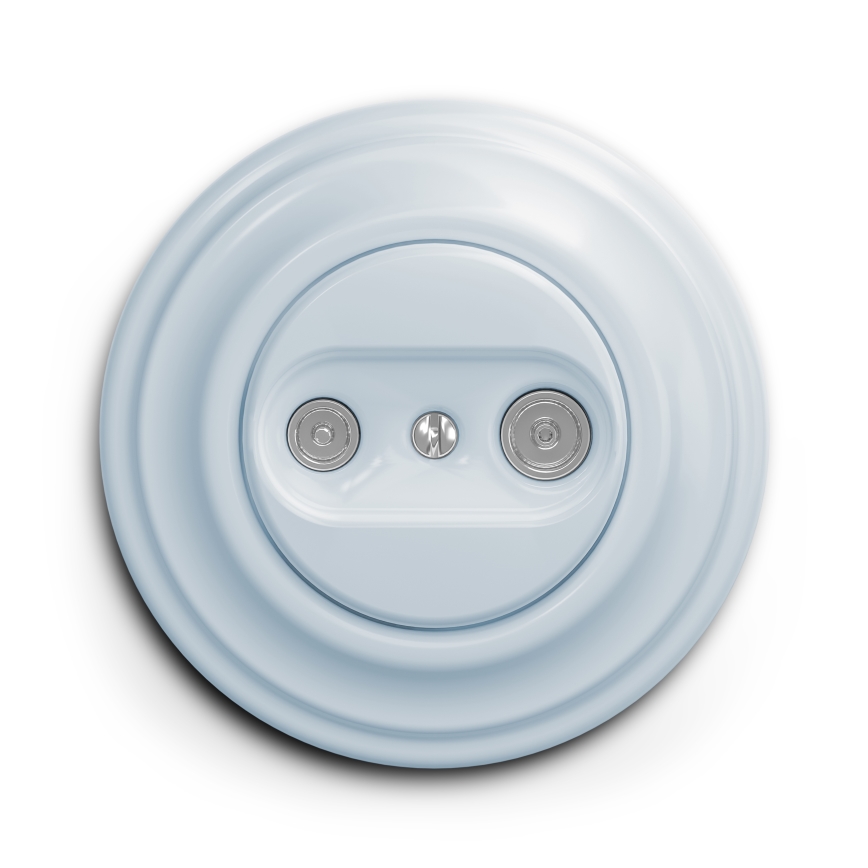 Kliklap - Retro TV+R végzáró előfizetői aljzat kerettel, kék