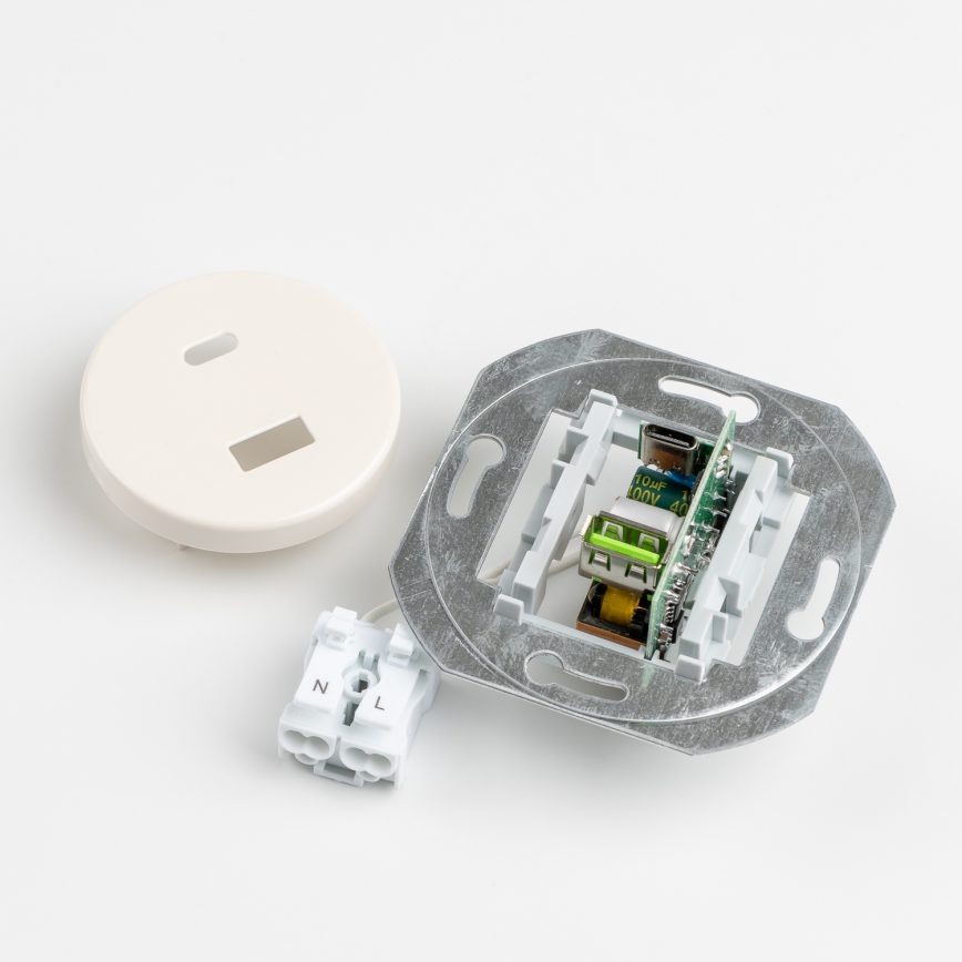 Kliklap - Retro USB aljzat A+C bézs kerettel