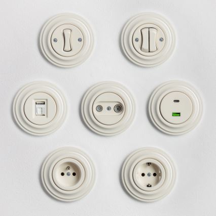 Kliklap - Retro USB aljzat A+C bézs kerettel