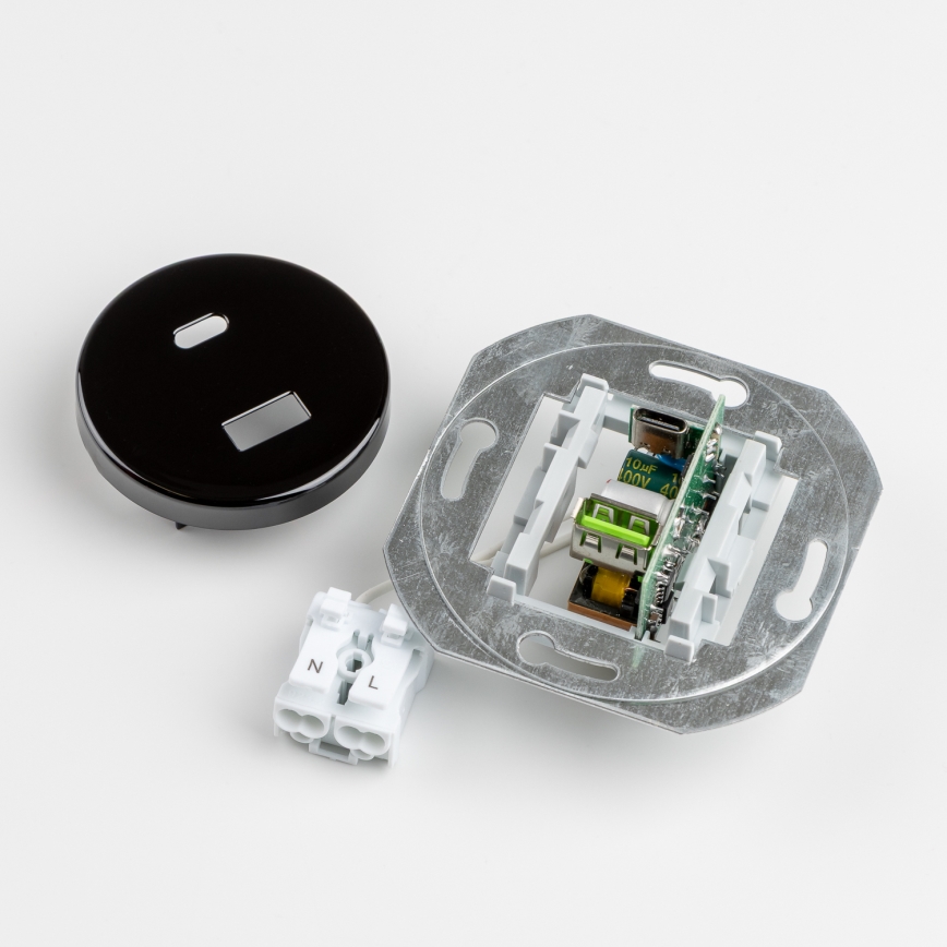 Kliklap - Retro USB aljzat A+C fekete kerettel