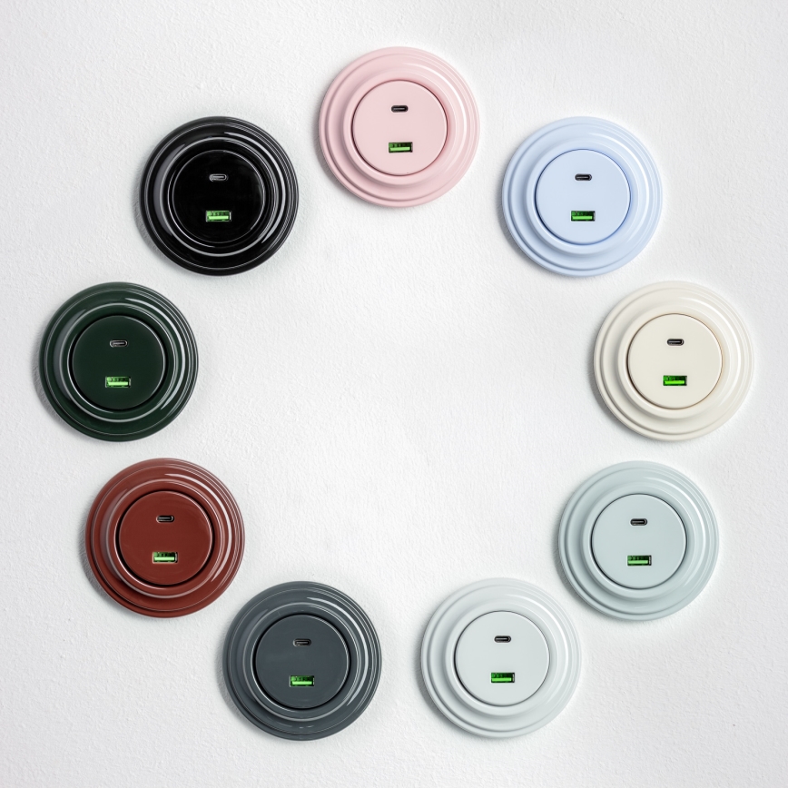 Kliklap - Retro USB aljzat A+C fekete kerettel