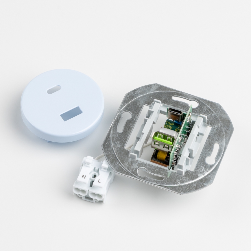 Kliklap - Retro USB aljzat A+C kék kerettel