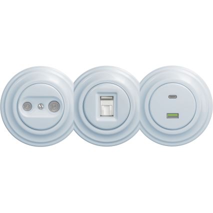 Kliklap - Retro USB aljzat A+C keret nélkül kék