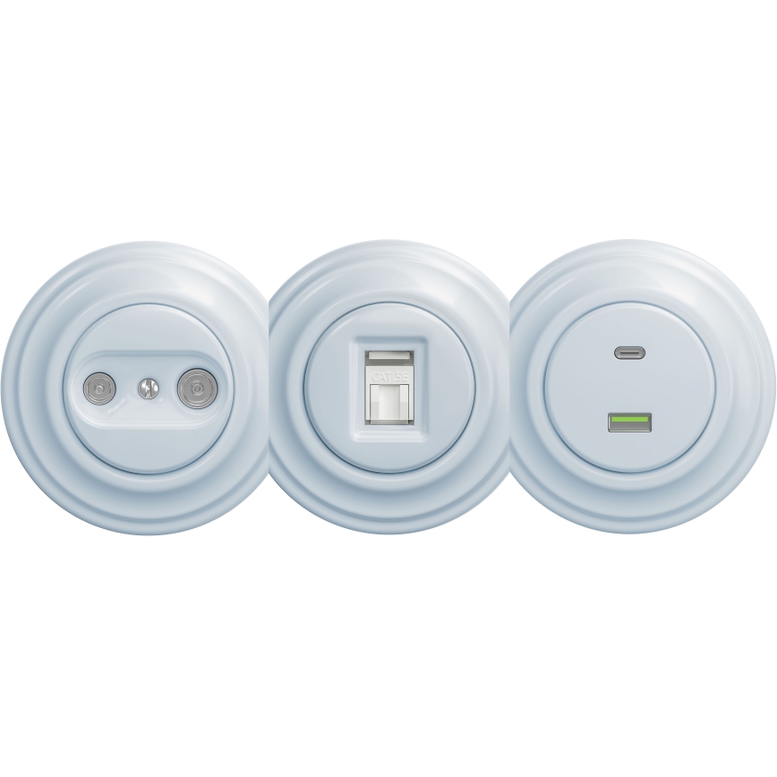 Kliklap - Retro USB aljzat A+C keret nélkül kék