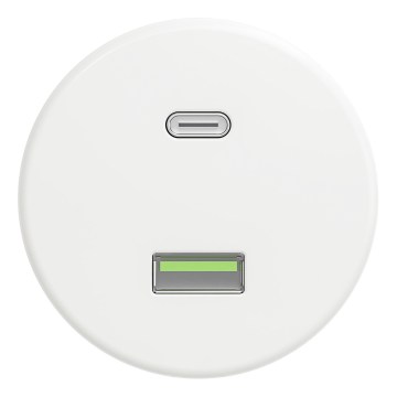 Kliklap - Retro USB aljzat A+C keret nélküli hófehér