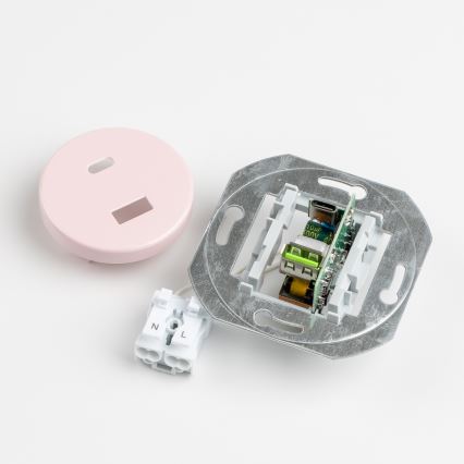 Kliklap - Retro USB aljzat A+C kerettel, antik rózsaszín