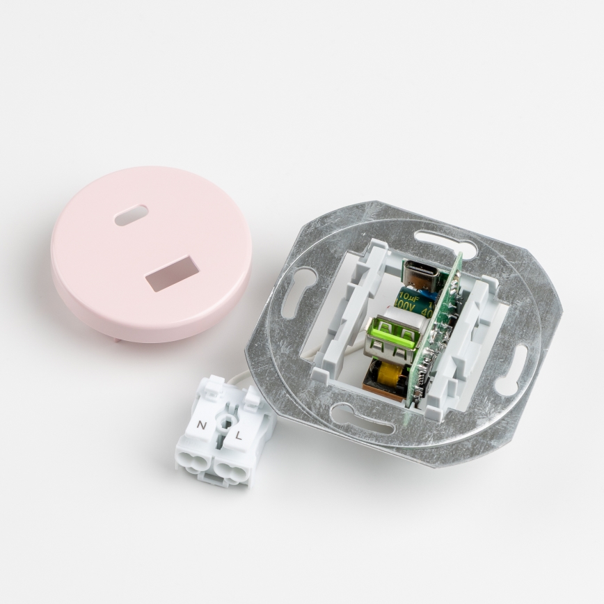 Kliklap - Retro USB aljzat A+C kerettel, antik rózsaszín