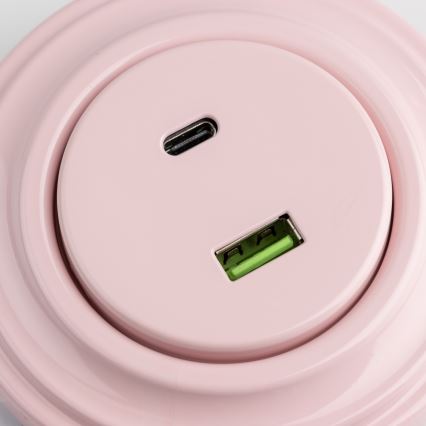 Kliklap - Retro USB aljzat A+C kerettel, antik rózsaszín