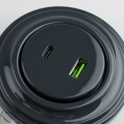 Kliklap - Retro USB-aljzat A+C kerettel, antracit