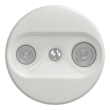 Kliklap - Retro végzáró TV+R aljzat keret nélkül, fehér