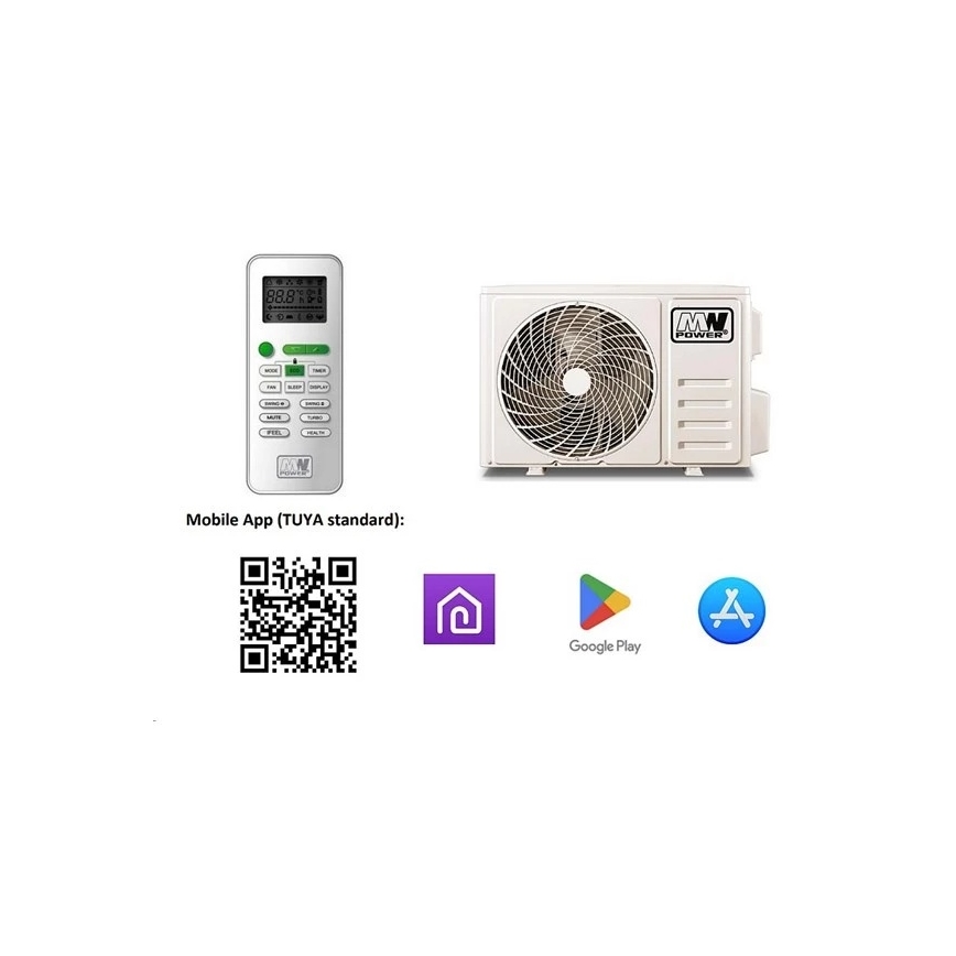 Klímaberendezés 18K V1 5,2 kW Wi‑Fi Tuya fehér + távirányító