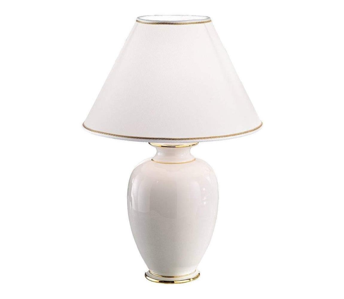 Asztali lámpa Giardino Avorio fehér arany, Ø 30 cm