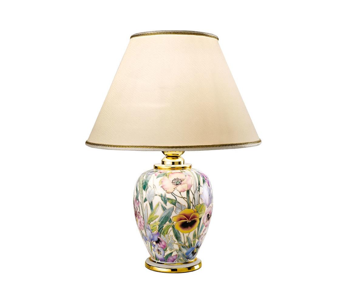 Asztali lámpa Giardino Panse, virágminta, Ø 25 cm
