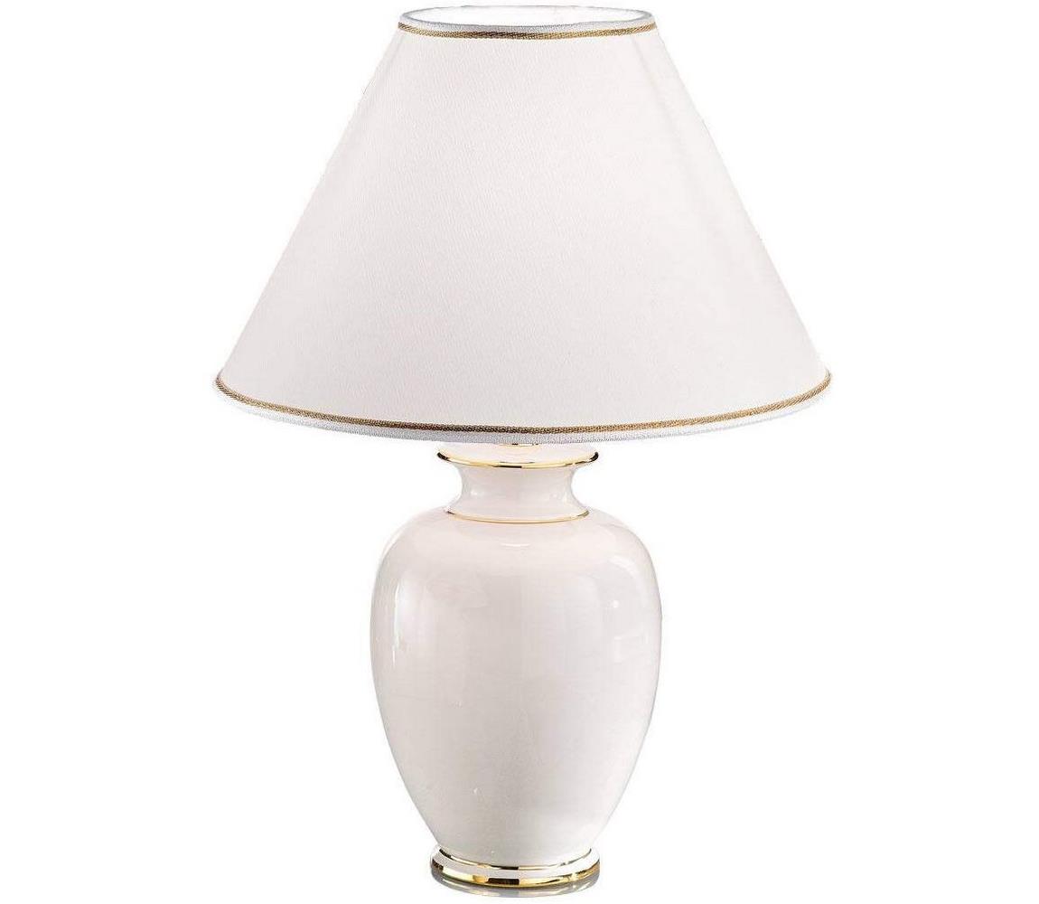 Asztali lámpa Giardino Avorio fehér arany, Ø 40 cm