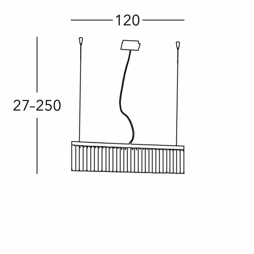 Kolarz 314.87.3 - Kristályból készült PRISMA csillár kábelre szerelve 7xG9/25W/230V 24K arany