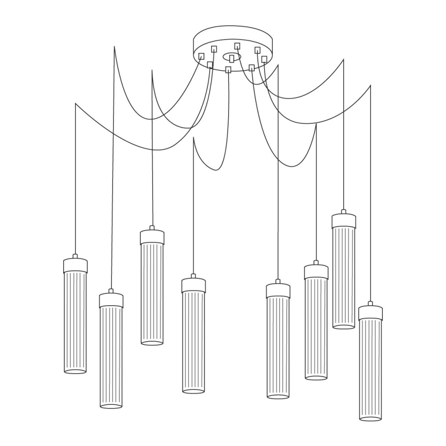 Kolarz 6009.30830 - Csillár zsinóron RAGGIO 8xE14/25W/230V pók 24K arany