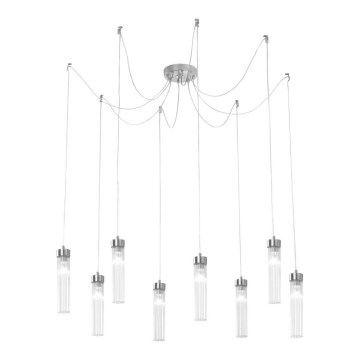 Kolarz 6009.30850 - Csillár zsinóron RAGGIO 8xE14/25W/230V pók ezüst