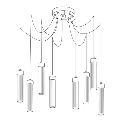 Kolarz 6009.30850 - Csillár zsinóron RAGGIO 8xE14/25W/230V pók ezüst