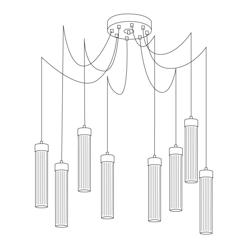 Kolarz 6009.30850 - Csillár zsinóron RAGGIO 8xE14/25W/230V pók ezüst