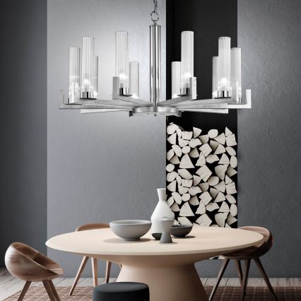 Kolarz 6009.81050 - Csillár láncon RAGGIO 10xE14/25W/230V ezüst