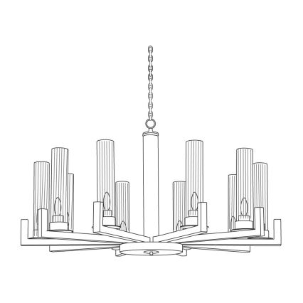 Kolarz 6009.81050 - Csillár láncon RAGGIO 10xE14/25W/230V ezüst