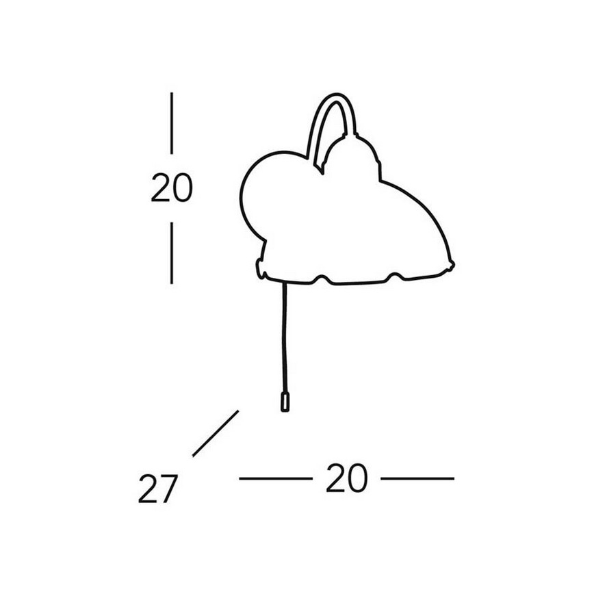 Kolarz 731.61.53 - Fali lámpa NONNA 1xE27/75W/230V