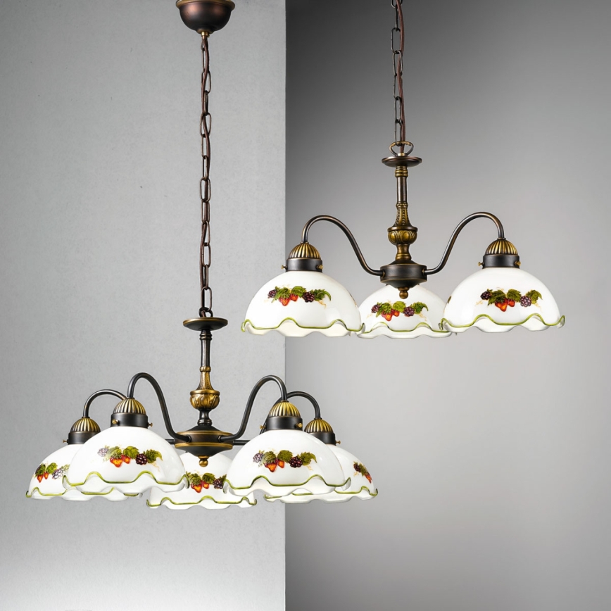 Kolarz 731.83.113 - NONNA láncos csillár 3xE27/75W/230V bordó/eper