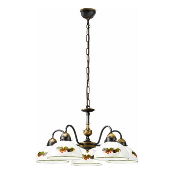 Kolarz 731.85.121 - Csillár láncon NONNA 5xE27/75W/230V szőlők/eprek