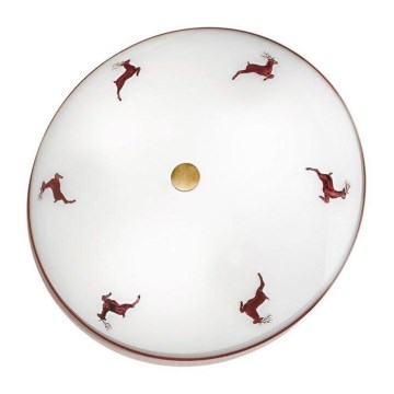 Kolarz 731.U12.4.103 - Mennyezeti lámpa NONNA 2xE14/60W/230V, átmérő 32 cm, piros/sárgaréz