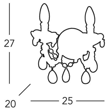 Kolarz 960.62 - Kristály fali lámpa VALERIE 2xE14/40W/230V
