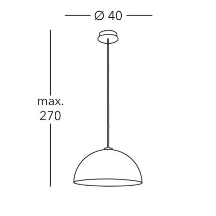 Kolarz A1339.31.Co.VinCu/40 - Csillár zsinóron CULT 1xE27/100W/230V átm. 40 cm réz