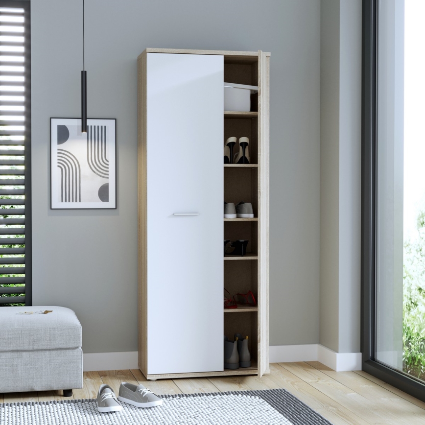 Komód/Cipőtartó SIMO sonoma tölgy/fehér