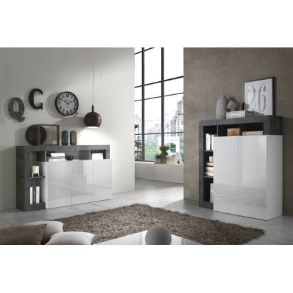 Komód LENOR fehér/antracit