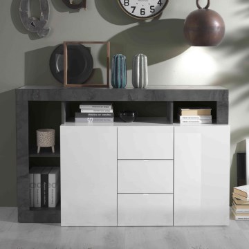 Komód LENOR fehér/antracit