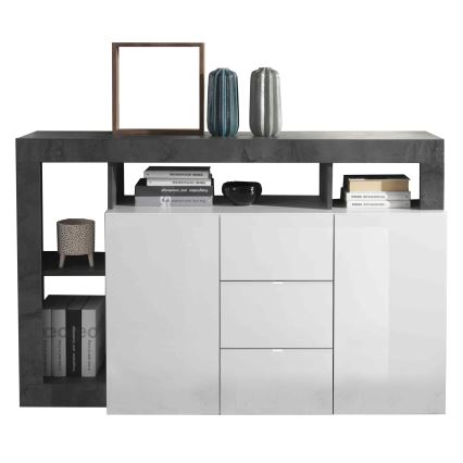 Komód LENOR fehér/antracit