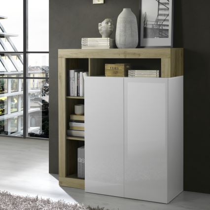 Komód LENOR fehér/barna