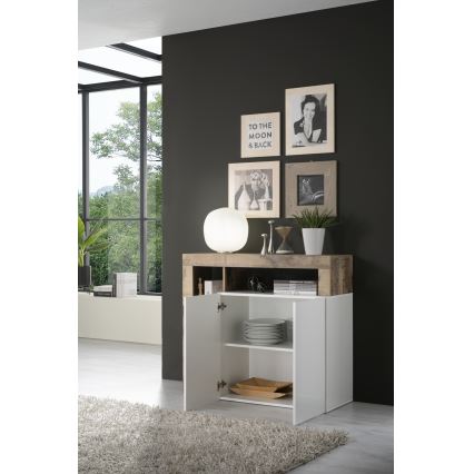 Komód LENOR fehér/barna