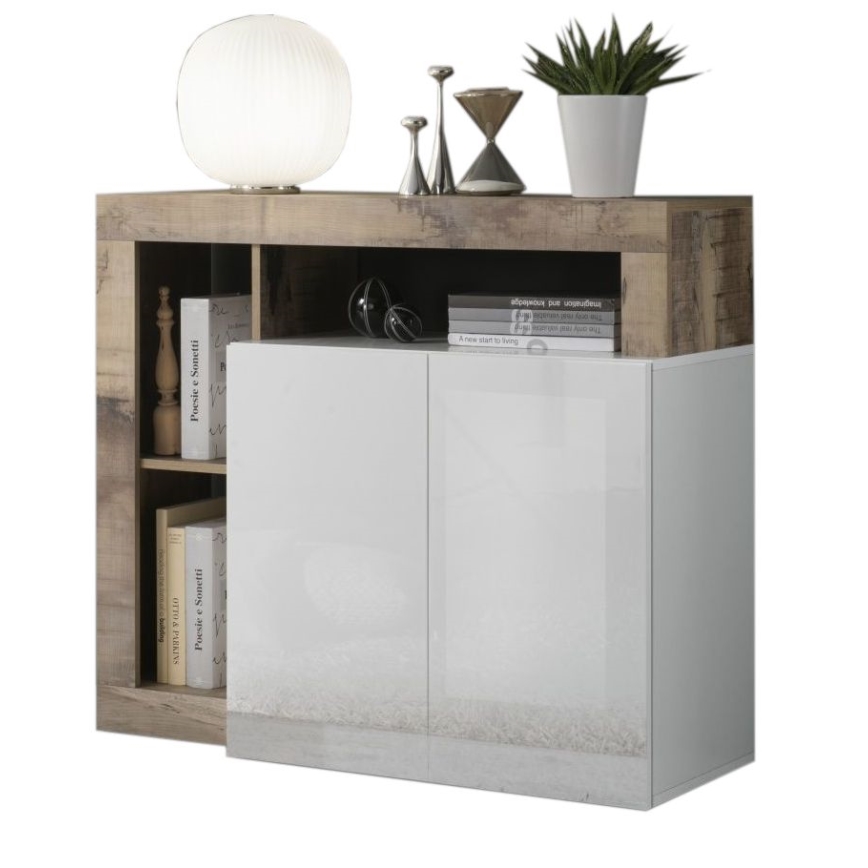 Komód LENOR fehér/barna