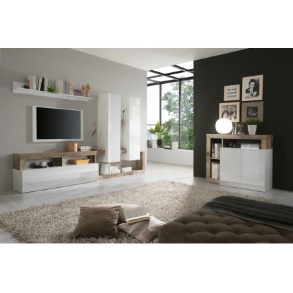 Komód LENOR fehér/barna