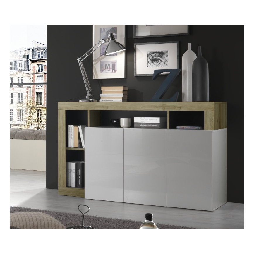 Komód LENOR fehér/barna