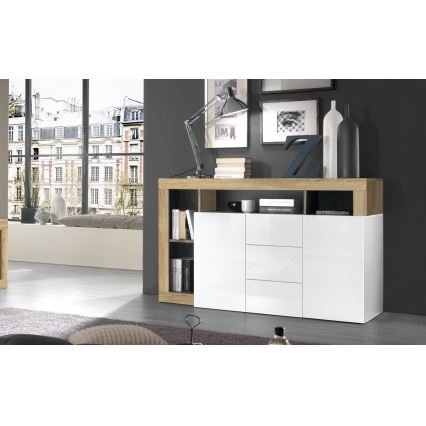 Komód LENOR fehér/barna