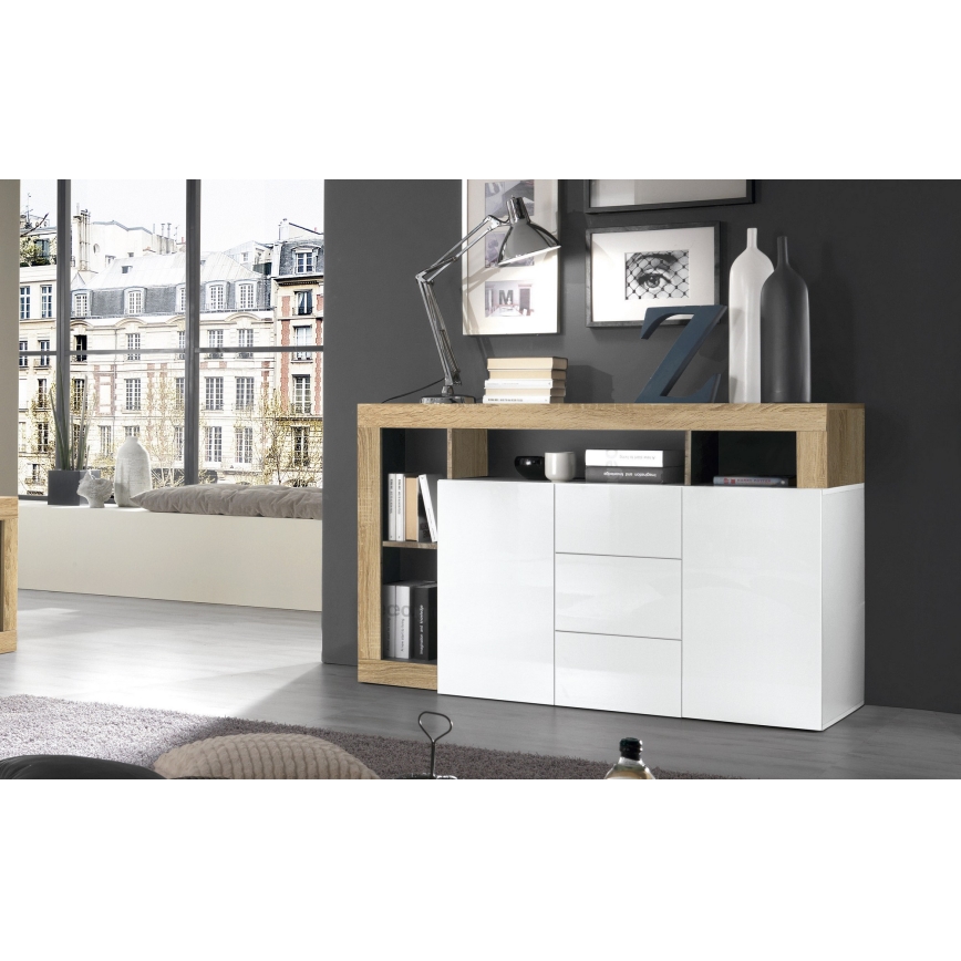 Komód LENOR fehér/barna