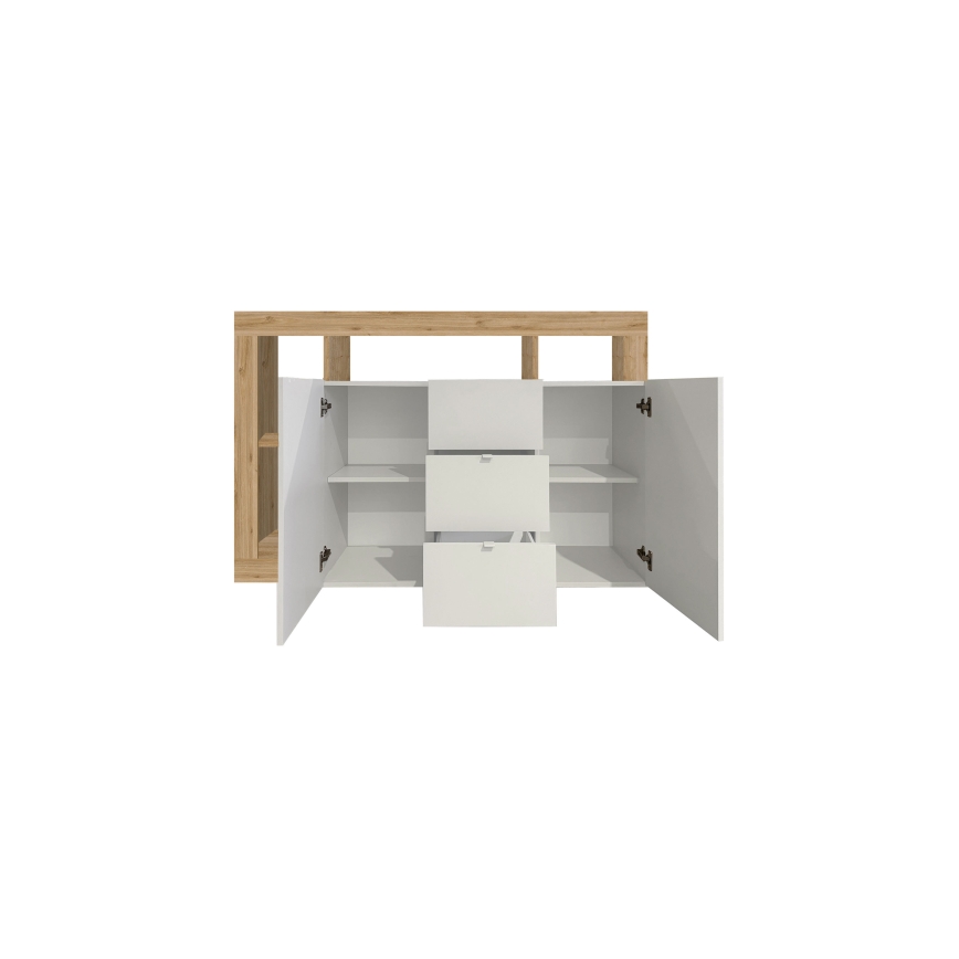 Komód LENOR fehér/barna