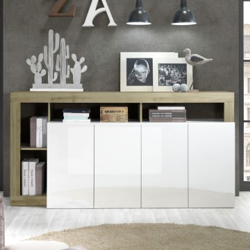 Komód LENOR fehér/barna