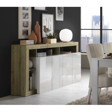 Komód LENOR fehér/barna