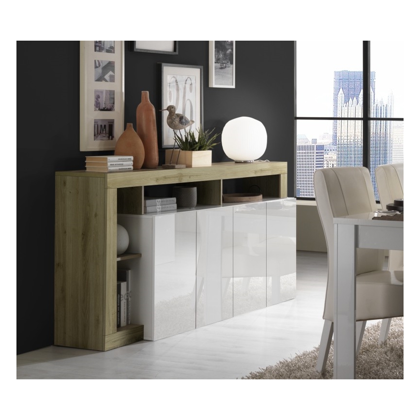 Komód LENOR fehér/barna