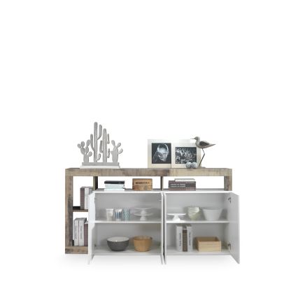 Komód LENOR fehér/barna