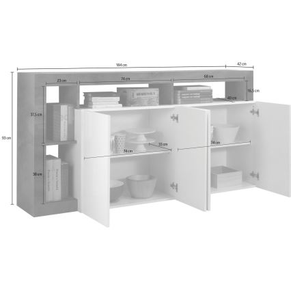 Komód LENOR fehér/barna