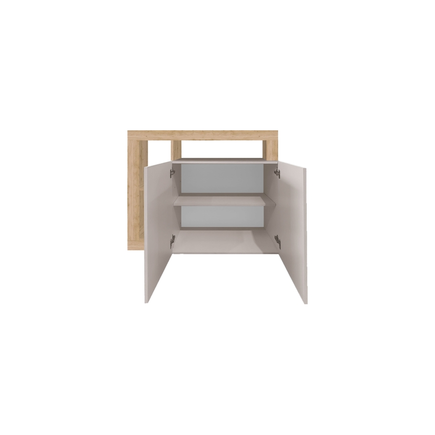 Komód LENOR kasmír/világos tölgy