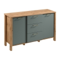 Komód MENTA 138x81x40 cm Wotan tölgy/zöld